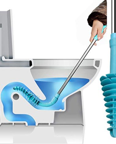 Samshow Toilet Plunger Toilet Dredge Designed for Siphon-Type, Power Cleaned Toilet Pipe, Patented, Stainless steel Handle with Wall Hook
