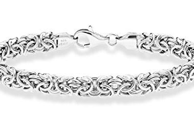 Miabella Italian 925 Sterling Silver Byzantine Bracelet for Women, Handmade in Italy (Length 7 Inches)