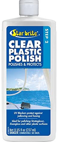 STAR BRITE Clear Plastic Polish - Step 2 - Ultimate Restoration for Plastic, Acrylic & Polycarbonate Surfaces, UV Protection, Easy Application (087308)