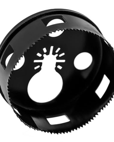 Rack-A-Tiers Round Multi-Tool Hole Saw. Cutting recessed Lights with oscillating Multi-Tool, Round Holes in Drywall (3 3/8) (42675)