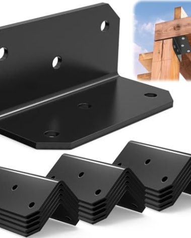 2x4 Inch Galvanized L Bracket，(15pcs) Duty Heavy Steel Corner Brace for Wood,Shelf,Furniture,Fence,Table,Bookshelf,Cabinet,Deck; Iron Right Angle 90 Degree Metal Joist Brackets