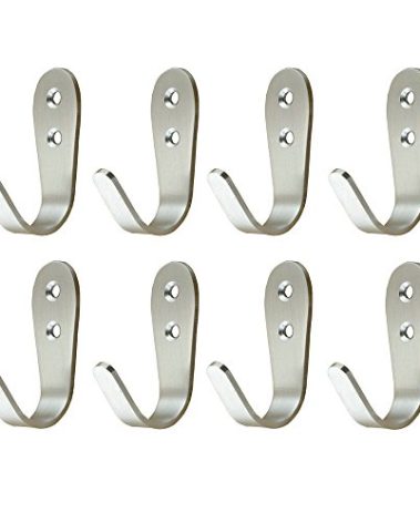 Mellewell 8 PCS Single Robe Hook Bath Towel Hooks Wall Hangers, Stainless Steel Brushed Nickel, 08004H8