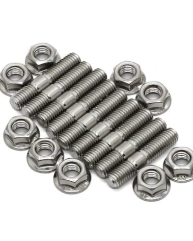 AUTOVIC Exhaust Manifold Stud Kit 9 Pcs 304 Stainless Steel Exhaust Manifold Bolts for Honda Acura B/D Series Civic Integra B18 (40 mm)