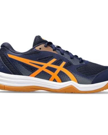 ASICS Kid's Upcourt 5 Grade School Court Shoes, 2, Peacoat/Shocking Orange