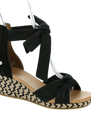 UGG Women's Yarrow Sandal, Black Canvas, 7