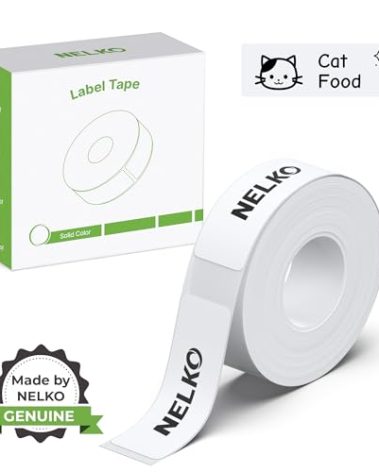 Nelko Genuine P21 Label Maker Tape, 14x40mm (0.55"x1.57"), Standard Laminated Thermal Label Tape Replacement, for Home Office, 180 Labels/Roll, White