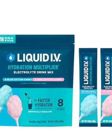 Liquid I.V.® Hydration Multiplier - Cotton Candy | Electrolyte Powder Drink Mix | 1 Pack (16 Servings)