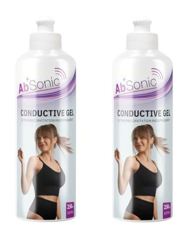 Absonic Conductive Gel for Cavitation & Microcurrent – Gel for Facial Rejuvenation, Body Sculpting, RF, Ultrasonic Devices & Abs Belts – Hypoallergenic, Paraben-Free, 2-Pack (8.5 oz Each)