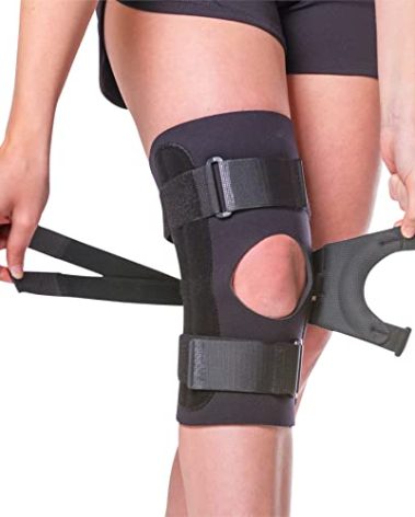 BraceAbility J Patella Knee Brace - Lateral Patellar Stabilizer with Medial and J-Lat Support Straps for Dislocation, Subluxation, Patellofemoral Pain, Left or Right Kneecap Tracking (Large)