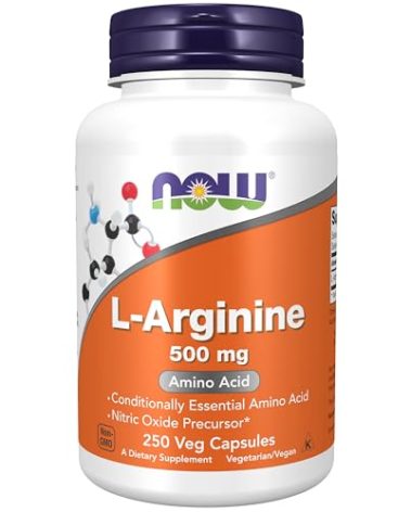 NOW Foods Supplements, L-Arginine 500 mg, Nitric Oxide Precursor*, Amino Acid, 250 Veg Capsules