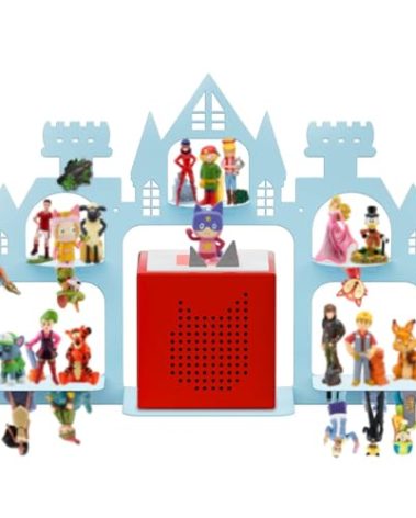 Demao for Toniebox Shelf Magnetic, Floating Shelf for Tonies Figures 20-30pcs, Display Shelves for Toniebox in Children's Room Decoration, Wall Mounted Rack for Tonies Figures Storage-Blue Castle