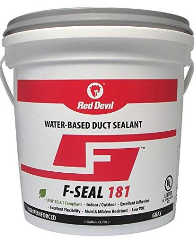 Red Devil 0841DX F-Seal 181 Duct Seal, Fiber Reinforced Water Based Duct Sealant, 1 Gallon, Gray, Made in USA