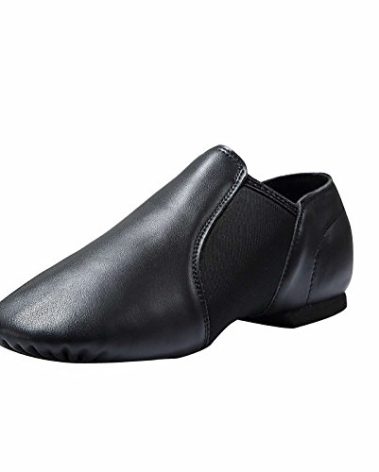 Dynadans Leather Upper Slip-on Jazz Shoe for Girls and Boys (Big Kid/Little Kid/Toddler) 9.5M Toddler Black