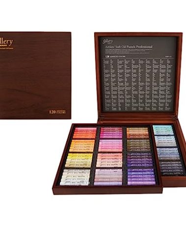 Mungyo Gallery Soft Oil Pastels Wood Box Set of 120 - Assorted Colors (MOPV-120W)