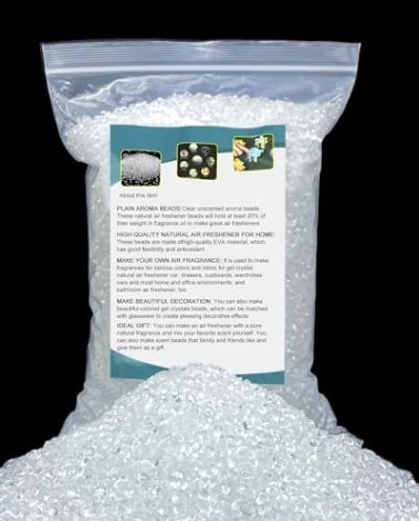 3LB Unscented Aroma Beads for Car Freshies, Clear Gel Crystal No Fragrance, DIY Homemade Natural Eva Beads Bulk