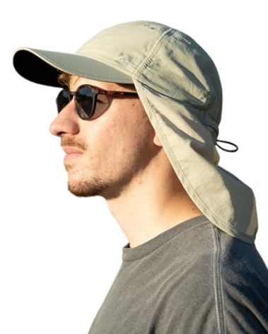 TOP-EX Mens Summer Baseball Cap with Neck Shade - Waterproof Sun Hat with Neck Flap Cover, UV SPF Protection Caps for Fishing Safari Outdoor Hiking, Beige XL XXL XXXL 2XL 3XL Extra Large Big Head