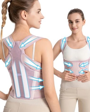 NLNYCT Posture Corrector for Women – 2-in-1 Back Brace with Shoulder Support, Adjustable Full Back Straightener for Upper & Lower Back Pain Relief, Hunchback, Scoliosis & Spine Alignment (S)