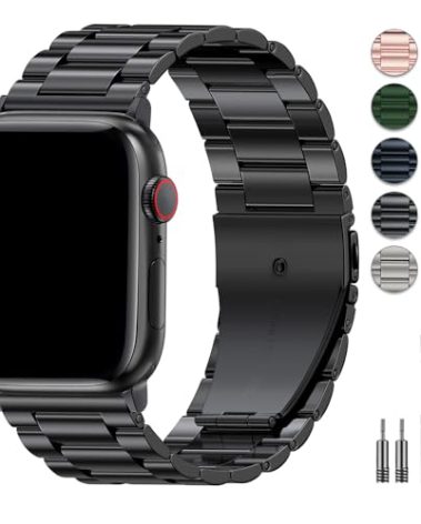 EPULY Metal Band Compatible with Apple Watch Band 49mm 46mm 45mm 44mm 42mm 41mm 40mm 38mm Men & Women, Business Stainless Steel Strap for iWatch Bands Ultra 2, SE, Ultra Series 9 8 7 6 5 4 3 2 1