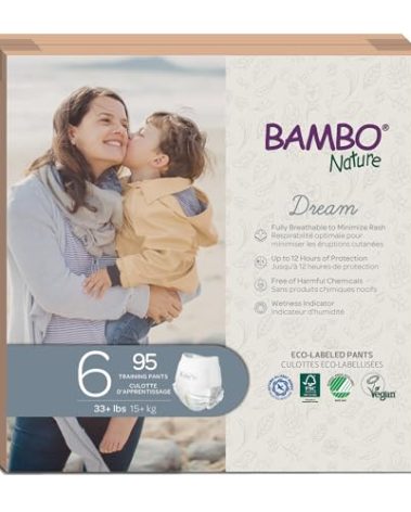 Bambo Nature Hypoallergenic Training Pants, Eco-Labelled Training Pants, Totally Chlorine-Free, Skin Friendly - Size 6 (95 Count)