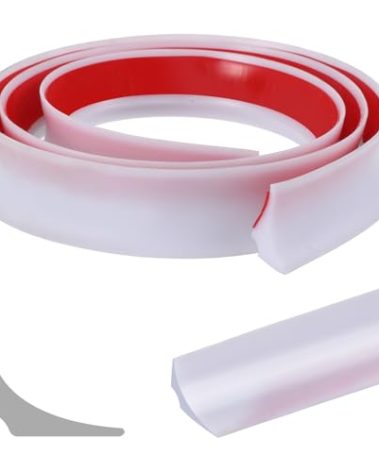 Peel and Stick Splash Guard for Countertop, Bathroom Sink Splash Guard Shower Water Dam Barrier Blocker Flexible Trim Caulk Strip Waterproof Caulk Seal Strip for Bathroom Kitchen Cooktop Edge, 39 Inch