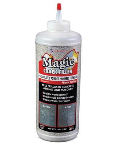 Magic Crack Filler 2.5LB Concrete Slab Gray, for Filling in Concrete Cracks on Driveways, Walkways and Patios. Installs Easily Dry Granular No Mess and DIY (Gray, 1)