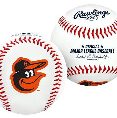 Rawlings MLB Baltimore Orioles Team Logo Baseball, White, 1