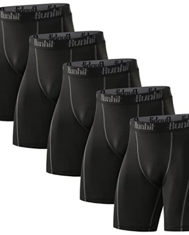 5 Pack Compression Shorts Men Performance Spandex Sport Athletic Shorts Workout Running Underwear base layer 4X-Large