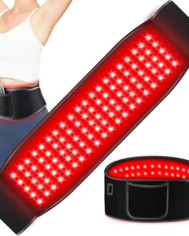 Red Light Therapy for Body, 660nm&850nm Red Light Therapy Belt, 5 Gears 9 Timers Remote Control, Near Infrared Light Therapy Belt Wrap with Pulse for Back Waist Muscle Pain Relief