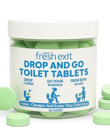 Toilet Deodorizer Tablets – Drop One In and Go – 60 Count Citrus Scent – Odor Elimination for Bathroom – Replaces Toilet Spray – Long Lasting – Fresh Bowl Freshener