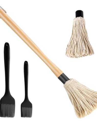 Basting Pastry Brush and BBQ Mop Cooking - ZQDFLME Sauce Brush Set with Heat Resistant Silicone Brushes for Grilling, Kitchen Cooking,Smoking Steak (4 pcs)