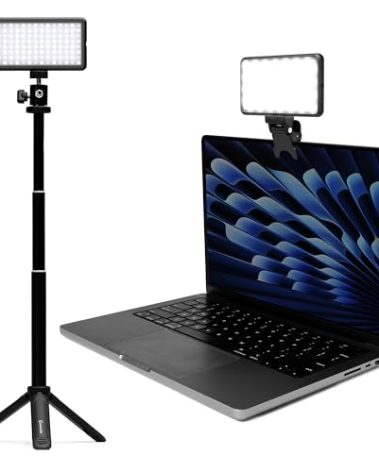 Lume Cube Broadcast Lighting Kit Live Stream Webcam Light for Computer & Laptop Enhance Video Calls Streaming & Vlogging Include Adjustable Tripod & Clip Mount Adjust Brightness & Color Temperature