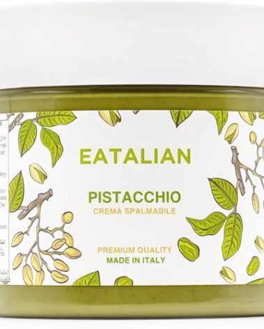 EATALIAN by AMZ BETTER Pistachio Cream, 7oz/200 gr, Spreadable Pistachio Paste, Sweet and Unique Taste, Ideal on Bread, for Cakes, Dessert, Ice Cream, Excellent for Dubai Chocolate, Made in Italy