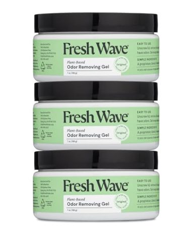 Fresh Wave Odor Removing Gel, 7 oz., Pack of 3 - Odor Absorbers for Home, Safer Odor Relief, Natural Plant-Based Odor Eliminator, Every 7 oz. lasts 15-30 Days, For Cooking, Trash & Pets