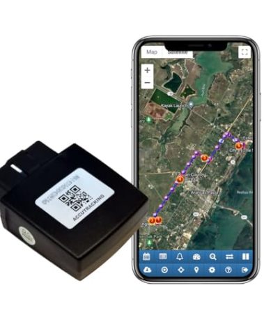 AccuTracking - OBD GPS Tracker for Vehicles, Location History, GeoFence, Driving Alerts, Car Diagnostic Data, Subscription Needed, No Activation Fee, No Cancellation Fee, for Teens, Elderly, Fleet