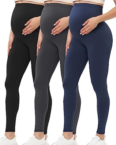 Buttergene Women's Maternity Leggings over the Belly Maternity Yoga Pants Workout Pregnancy Leggings