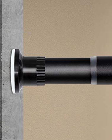 ASHLEYRIVER Room Divider Tension Curtain Rod,Adjustable Window Curtain Rod,No Drilling,Very Secure,Long Tension Rod-83-122 Inch,Black