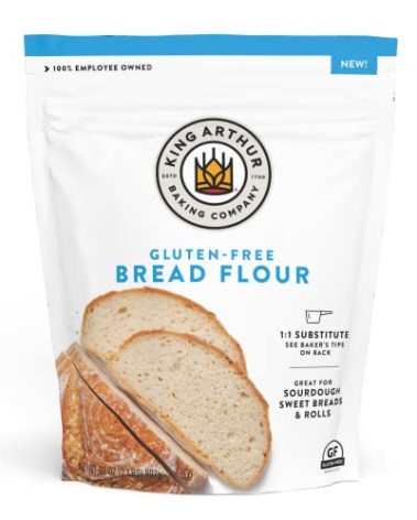King Arthur Gluten Free Bread Flour: 1:1 Replacement for Yeasted Recipes - 2 lbs of Premium GF Flour for Artisan Boules, Bagels, Cinnamon Rolls & Burger Buns - Sorghum & Xanthan Gum