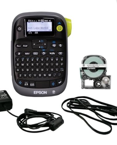 LABELWORKS Epson LW-PX300ADPT Industrial Label Maker for Office with Adapter – Sticker Labels, Magnetic Label Compatible, Only Uses 203 and 205 Shrink Tubes, Label Printer & Adapter