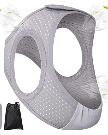 Forzacx Anti Snoring Chin Strap - Light Breathable Cpap Chin Strap Snoring Solution, Comfortable Chin Portion Widen Softer, Efficient Reduce Snoring, Adjustabl Sleep Chin Strap for Men Women - Grey