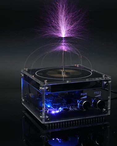 Bluetooth-Compatible Musical Tesla Coil, PEMENOL Touchable Artificial Lightning Spark Gap Arc Generator Desktop Decoration Arc Plasma Science Teaching Experiment Model for College High School