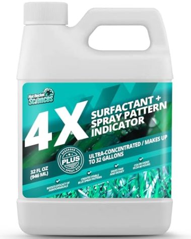 32oz 4X Spray Pattern Indicator Dye + Surfactant, Makes 32 Gallons of Wetting Agent for Lawn & Turf Mark - Effective Spray Indicator, Liquid Blue Dye for Marking Turf, Easy to Mix & Apply