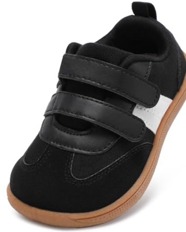 STQ KIDS Toddler Wide Toe Box Shoes:Boys Barefoot Shoe Kids Walking Shoes Boy Sneakers Non-Slip Zero Drop Toddler First Walking Shoe Comfortable Black Toddler9
