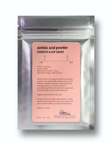 Azelaic Acid Powder (1 Oz / 28 gram) 99.9% Azelaic Acid Fine Powder for Making DIY Azelaic Acid Cream, Gel and Azelaic Acid Serum by Talsen Chemicals