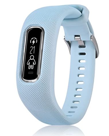 C2D JOY Strap TPU Wristband Compatible with Garmin vivosmart 4, Activity and Fitness Tracker (Azure Blue) Medium