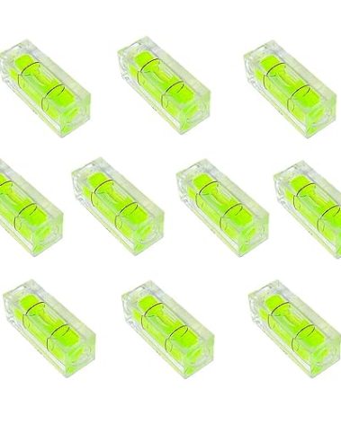 ZUJHPYMI 10Pcs Small Bubble Level 10x10x29mm Mini Square Bubble Spirit Levels Precision Measuring Layout Tools (10x10x29mm, Non-Magnetic)