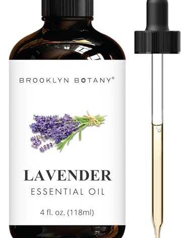 Brooklyn Botany Lavender Essential Oil - Huge 4 Fl Oz - 100% Pure and Natural - Premium Grade with Dropper - for Aromatherapy and Diffuser
