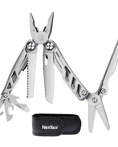 NexTool Flagship Pro Multitool, Foldable Utility Knife with Safety Locking, EDC Multitool with Pocket Knife, Full Size Scissors, Can Opener for Camping, Survival, Fishing, Cool Gifts for Men
