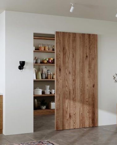 CEAKIAN 42" Concealed Sliding Barn Door Hardware Kit with Soft Close Mechanism for 34in Passage Opening, Hidden Sliding Door Hardware, Wall Mount for Interior Wooden Door (NO Door)