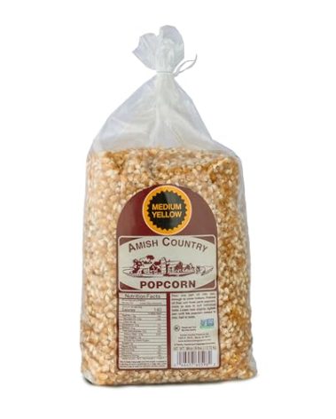 Amish Country Popcorn | 6 lb Bag | Medium Yellow Popcorn Kernels | Old Fashioned, Non-GMO and Gluten Free (Medium Yellow - 6 lb Bag)