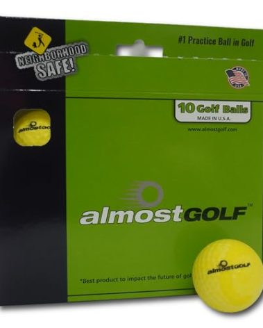 Best Practice Golf Balls on The Planet. Perfect for Golf Training. Solid Contact for Great Feedback. Limited Flight for Backyard use. Safe for Indoors. by AlmostGolf (10 Pack Yellow)